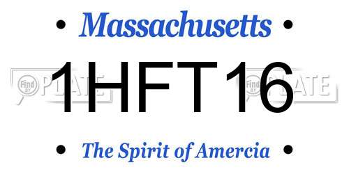 1HFT16 Massachusetts License Plate