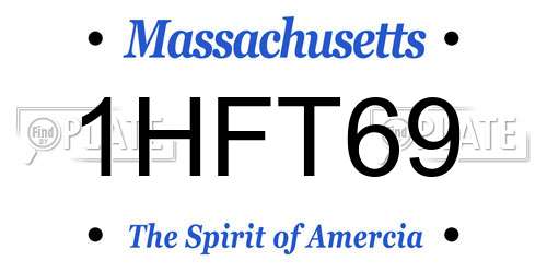 1HFT69 Massachusetts License Plate