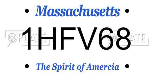 1HFV68 Massachusetts License Plate