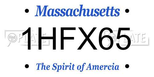 1HFX65 Massachusetts License Plate