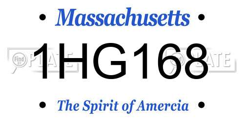 1HG168 Massachusetts License Plate