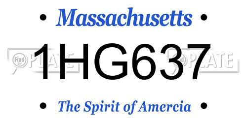 1HG637 Massachusetts License Plate
