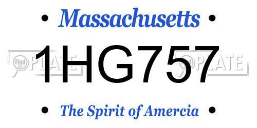 1HG757 Massachusetts License Plate