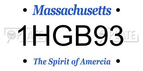 1HGB93 Massachusetts License Plate