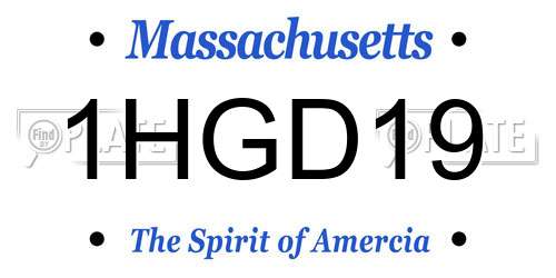 1HGD19 Massachusetts License Plate