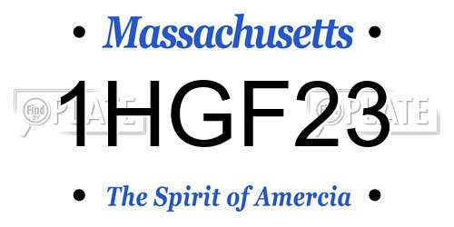 1HGF23 Massachusetts License Plate