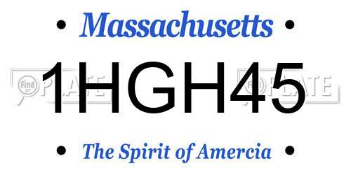 1HGH45 Massachusetts License Plate