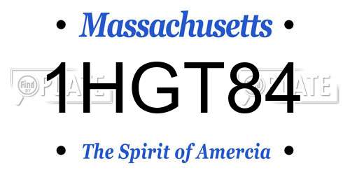 1HGT84 Massachusetts License Plate