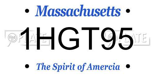 1HGT95 Massachusetts License Plate