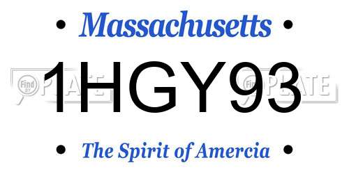 1HGY93 Massachusetts License Plate