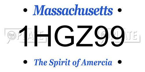 1HGZ99 Massachusetts License Plate