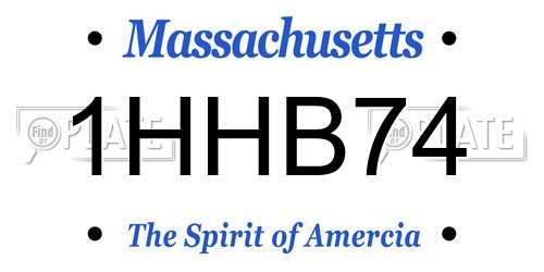 1HHB74 Massachusetts License Plate