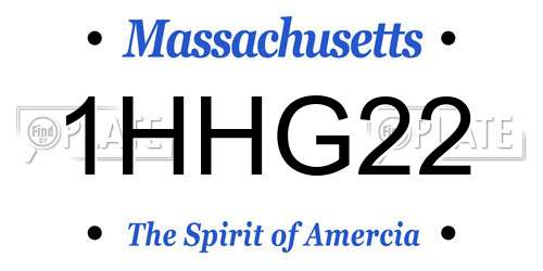 1HHG22 Massachusetts License Plate