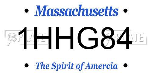 1HHG84 Massachusetts License Plate