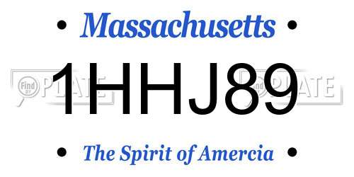 1HHJ89 Massachusetts License Plate