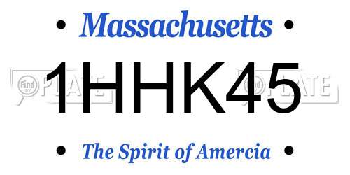 1HHK45 Massachusetts License Plate