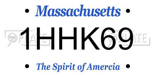 1HHK69 Massachusetts License Plate
