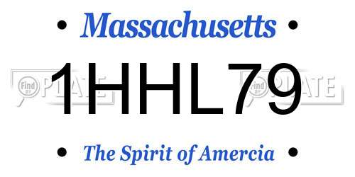 1HHL79 Massachusetts License Plate