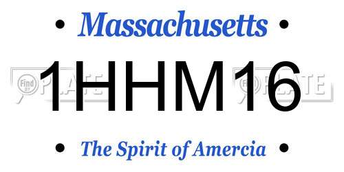 1HHM16 Massachusetts License Plate