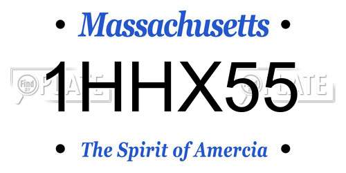 1HHX55 Massachusetts License Plate