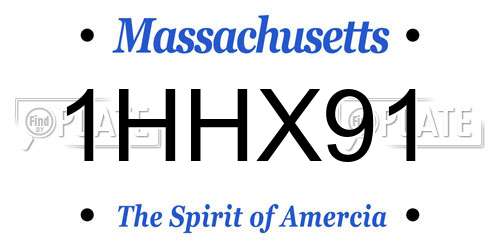 1HHX91 Massachusetts License Plate