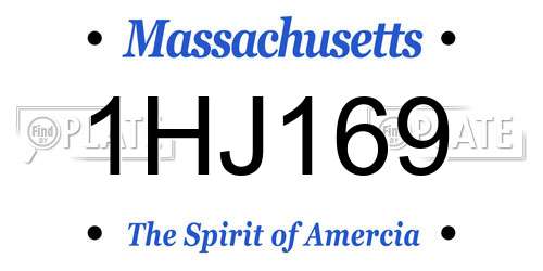 1HJ169 Massachusetts License Plate