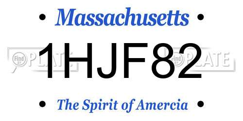 1HJF82 Massachusetts License Plate