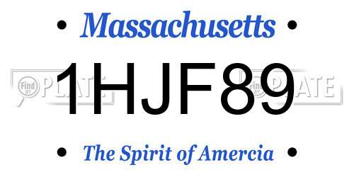 1HJF89 Massachusetts License Plate