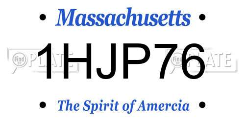 1HJP76 Massachusetts License Plate