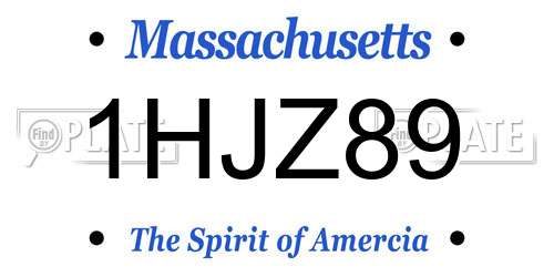 1HJZ89 Massachusetts License Plate