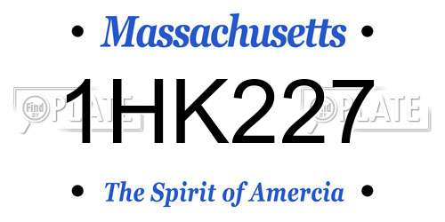 1HK227 Massachusetts License Plate