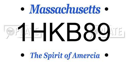 1HKB89 Massachusetts License Plate