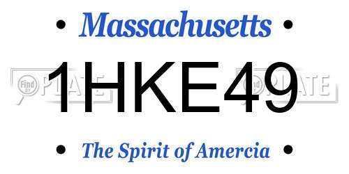1HKE49 Massachusetts License Plate