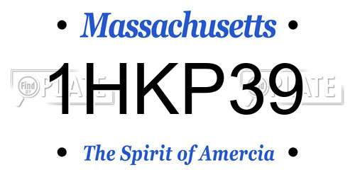 1HKP39 Massachusetts License Plate