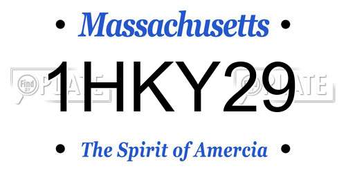 1HKY29 Massachusetts License Plate