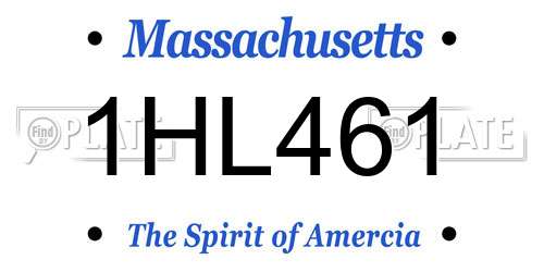 1HL461 Massachusetts License Plate