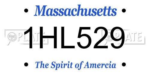 1HL529 Massachusetts License Plate