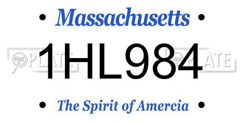 1HL984 Massachusetts License Plate