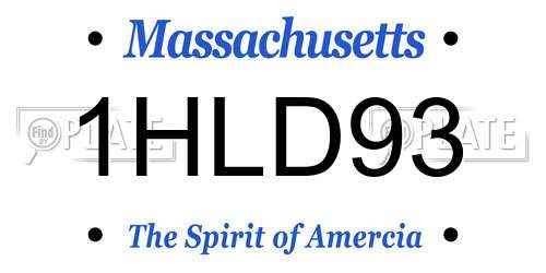 1HLD93 Massachusetts License Plate