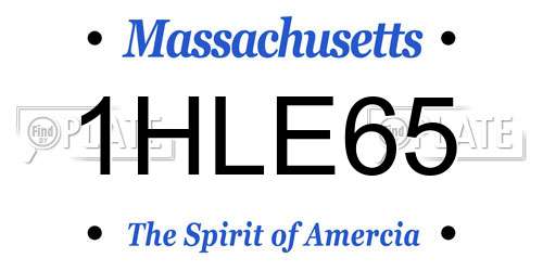 1HLE65 Massachusetts License Plate