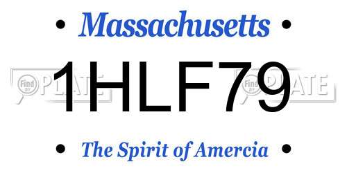 1HLF79 Massachusetts License Plate