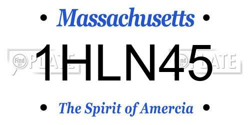 1HLN45 Massachusetts License Plate
