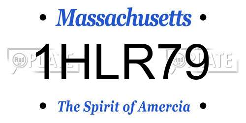 1HLR79 Massachusetts License Plate