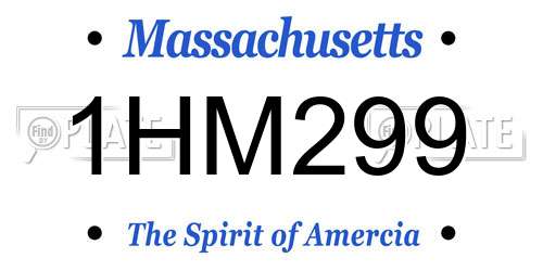 1HM299 Massachusetts License Plate