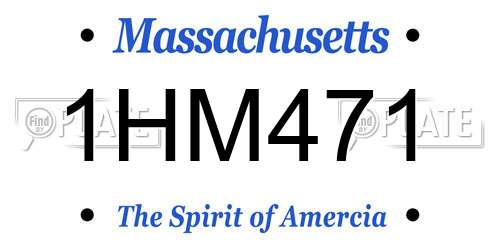 1HM471 Massachusetts License Plate