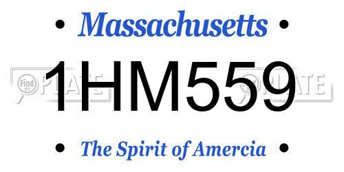 1HM559 Massachusetts License Plate