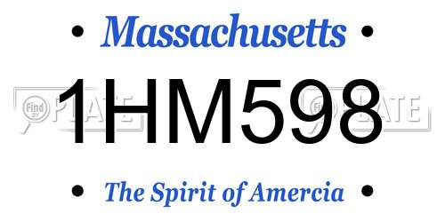 1HM598 Massachusetts License Plate