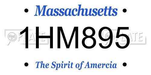1HM895 Massachusetts License Plate