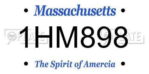 1HM898 Massachusetts License Plate
