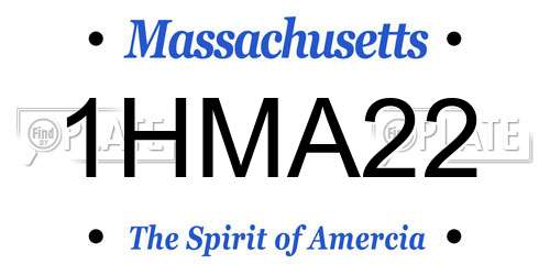 1HMA22 Massachusetts License Plate